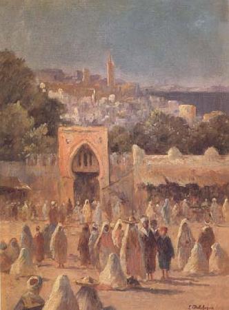Eugene Delahogue Place du marche a Tanger (mk32)
